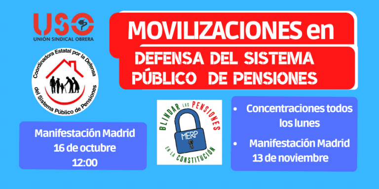 USO se moviliza en defensa del sistema público de pensiones