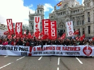 Miles de españoles salen a las calles en 60 ciudades contra el paro, los recortes y por la regeneración de la democracia