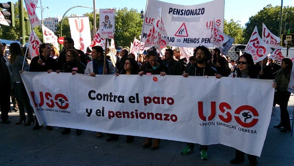 La USO en las calles contra el pensionazo