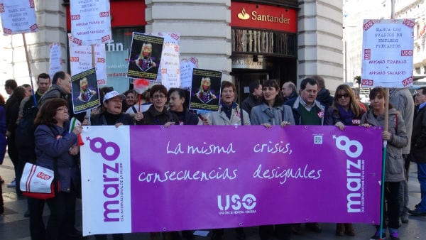 La USO se concentra con motivo del Día Internacional de la Mujer