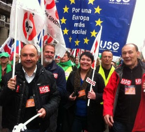 La USO en la euro manifestación de Bruselas