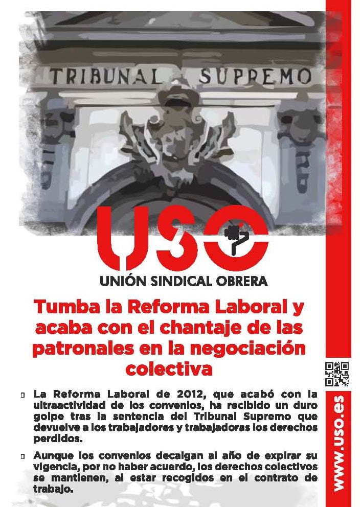 USO tumba la Reforma Laboral y acaba con el chantaje de las patronales en la negociación colectiva