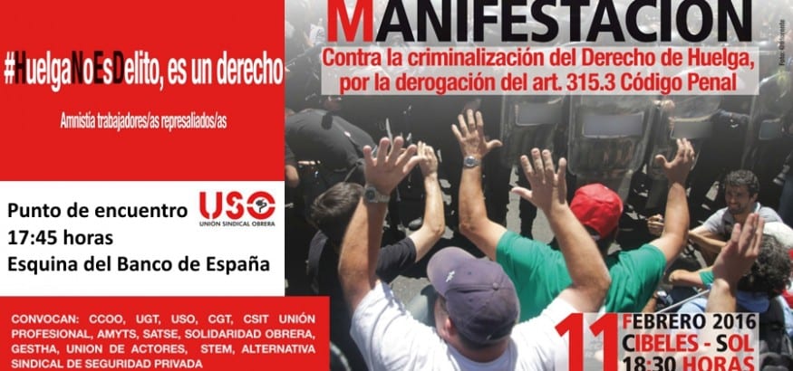 Manifestación HUELGA NO ES DELITO