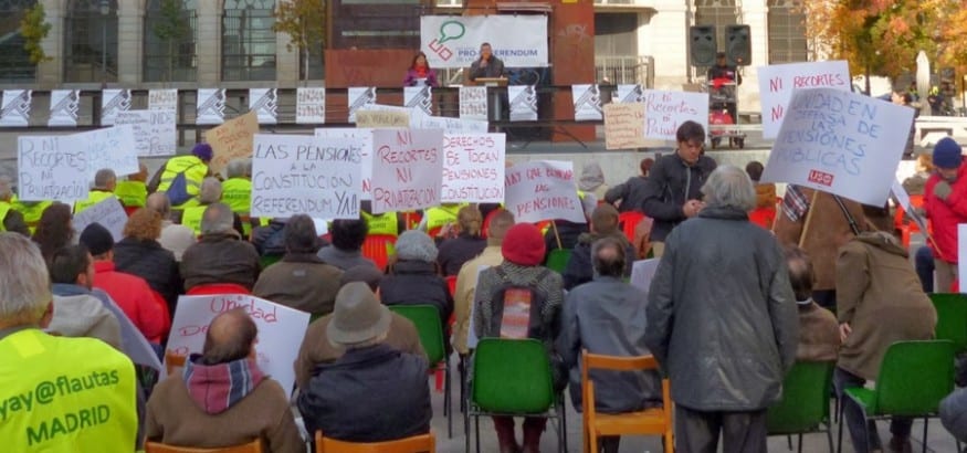 Recogida de firmas de la MERP para exigir el blindaje constitucional de las pensiones