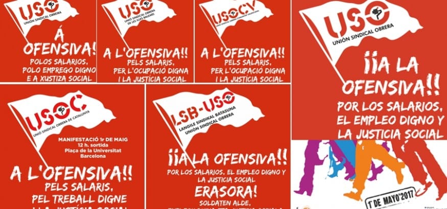 #ALaOfensiva USO se moviliza el 1 de mayo en toda España