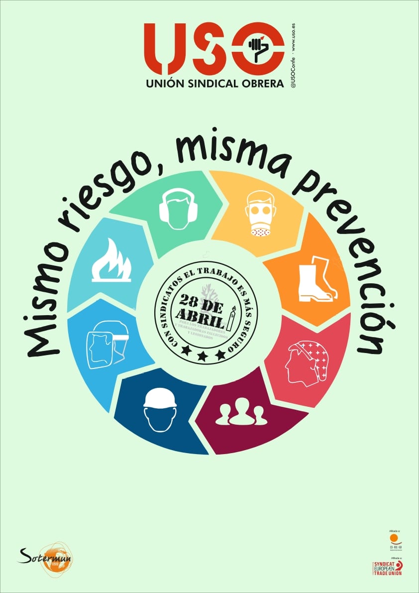 USO Cartel 28 abril 17 #MismoRiesgoMismaPrevencion