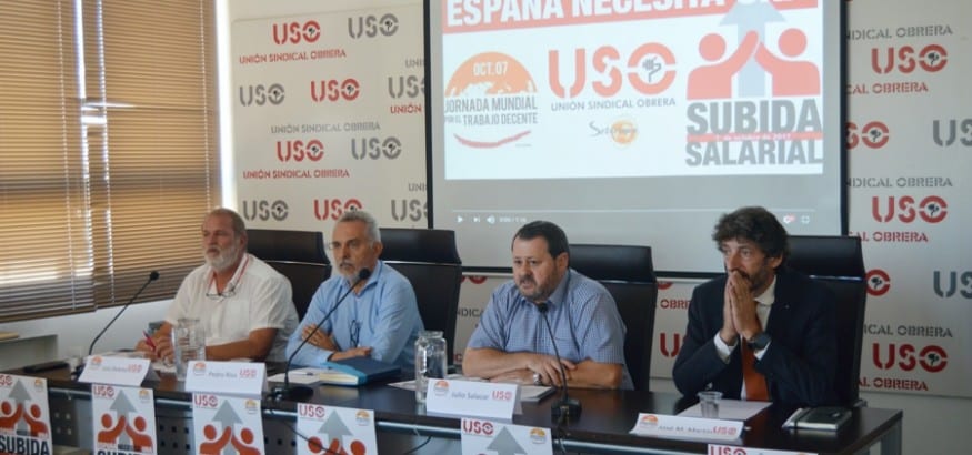 USO reivindica una verdadera subida salarial en España