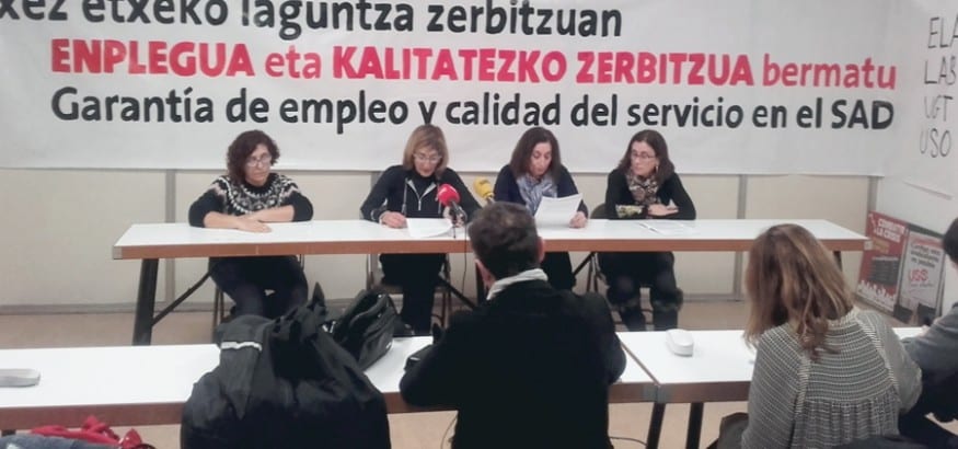 LSB-USO convoca paros en el servicio de Ayuda a Domicilio en Bizkaia en defensa del sector