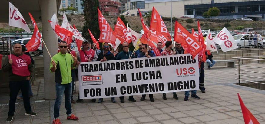 USO Canarias denuncia servicios mínimos abusivos en la huelga del transporte sanitario