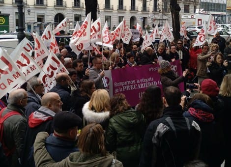 USO rompe la etiqueta de la precariedad femenina el 8 de marzo