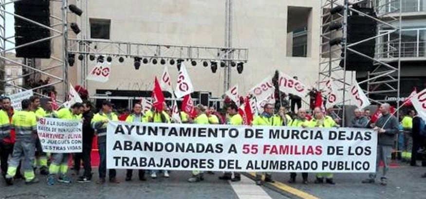 USO convoca huelga en el servicio de alumbrado del Ayuntamiento de Murcia