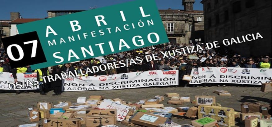 Los funcionarios de Justicia gallegos se manifiestan este sábado tras dos meses de huelga