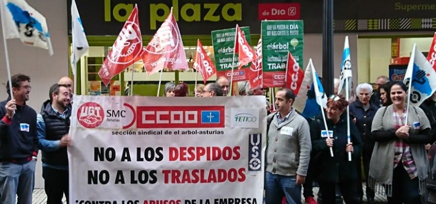 USO denuncia el despido de una trabajadora de La Plaza de Dia en Oviedo estando de baja