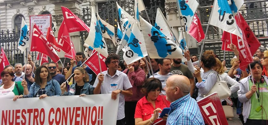 Los trabajadores de limpieza de Asturias, en huelga desde el 23 de octubre