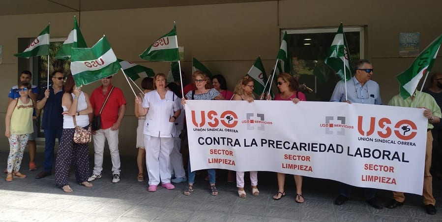 Nueva concentración de USO en el hospital de Jaén por la sobrecarga de trabajo y la inmovilidad empresarial