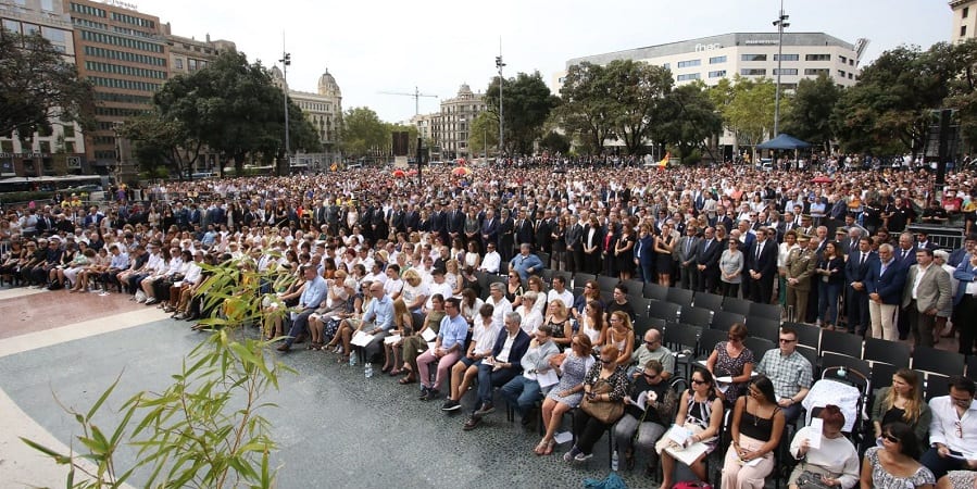 USO, en el homenaje a las víctimas de los atentados de Barcelona y Cambrils