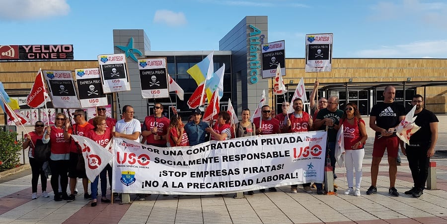 La FTSP-USO de Canarias se concentra para exigir un convenio justo en Atlantisegur