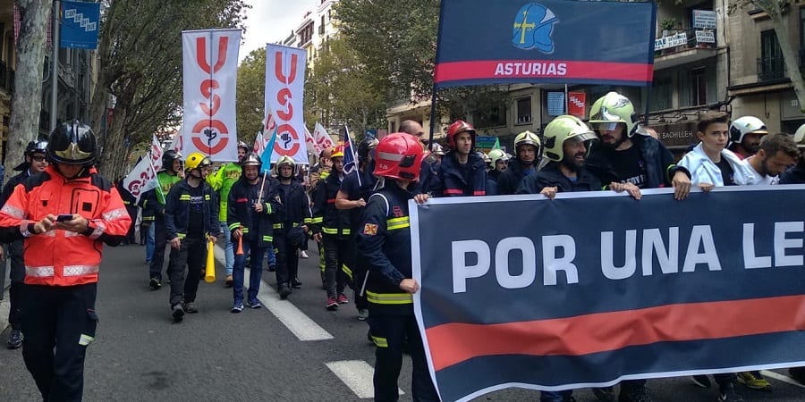 La FEP-USO, en la gran manifestación de Madrid por una ley marco para los bomberos