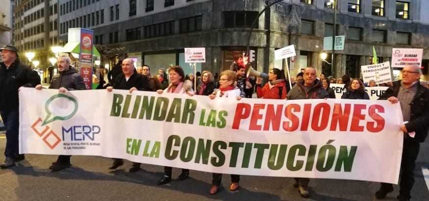 LSB-USO, con la MERP, en la manifestación por el sistema público de pensiones