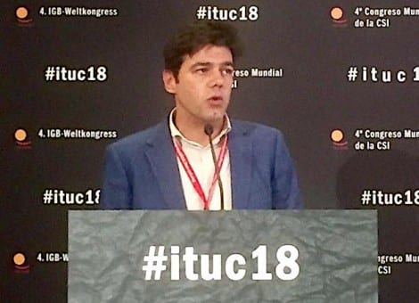 Joaquín Pérez defiende una globalización justa en el 4º Congreso de la CSI