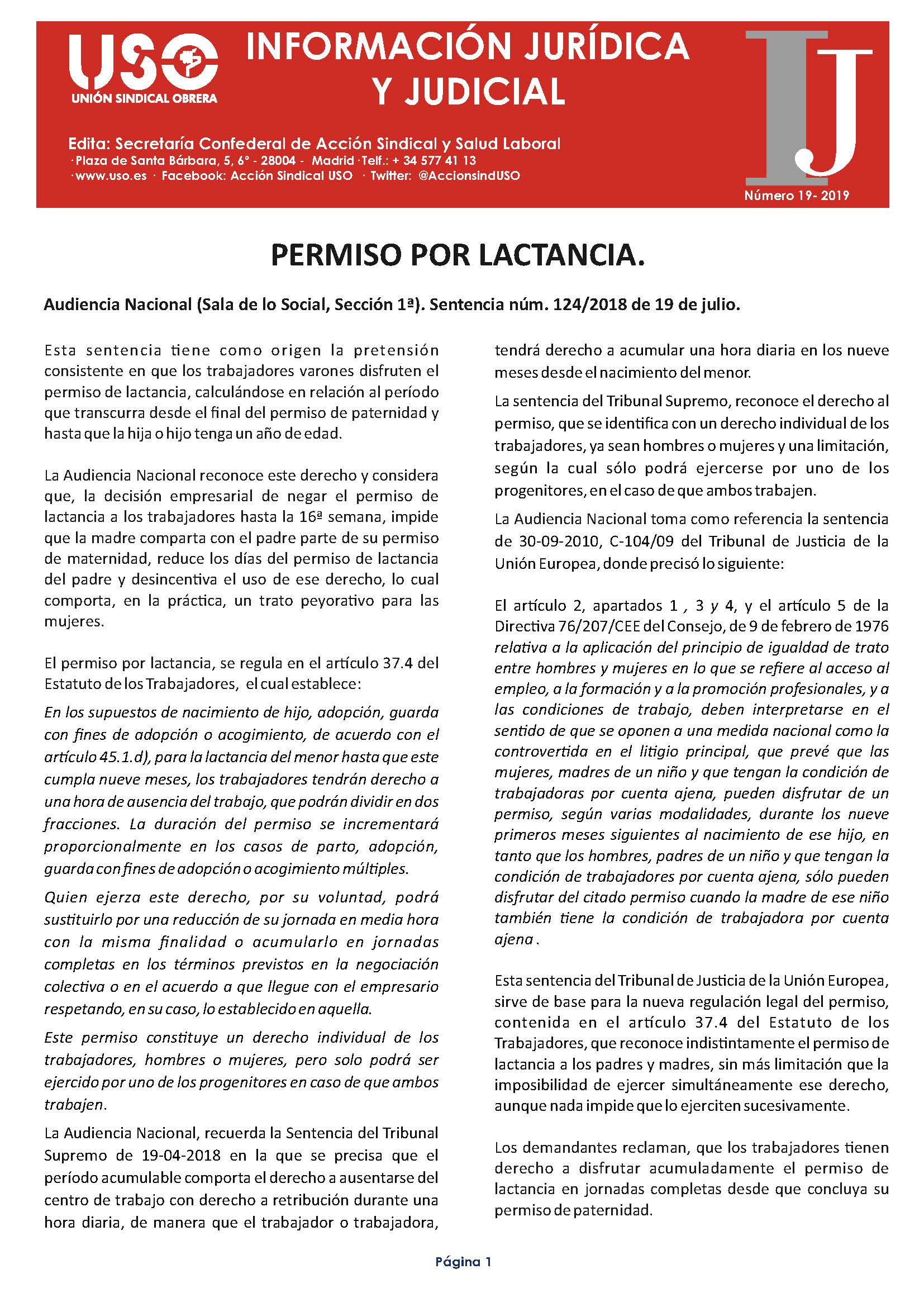 Información Jurídica y Judicial nº 19