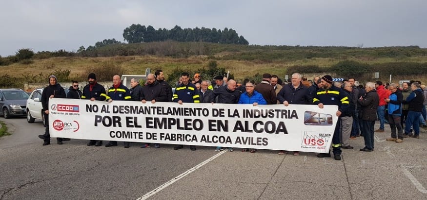FI-USO llama a la gran manestación por el futuro de Alcoa y la gran industria el 8 de enero