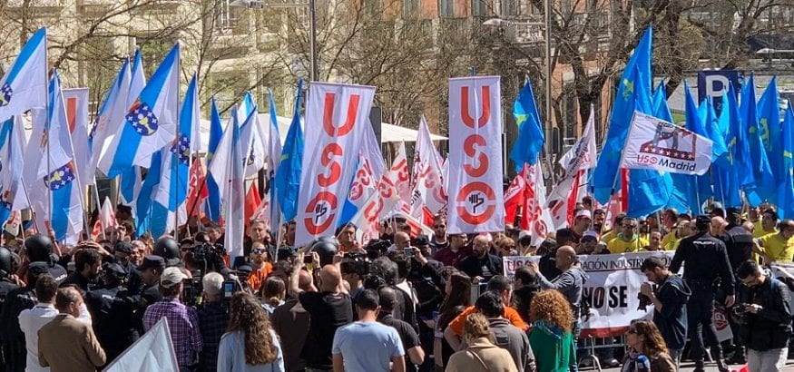 USO se vuelca en el apoyo a los trabajadores de Alcoa frente al Congreso