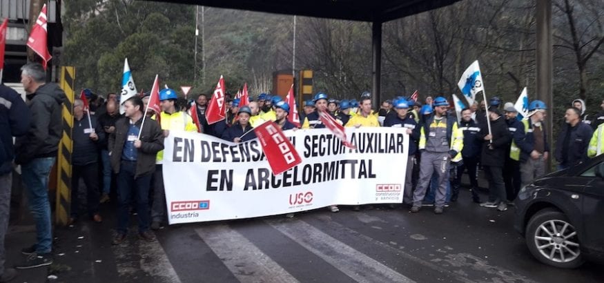 Trabajadores de Arcelor y empresas auxiliares se movilizan por el futuro de sus empleos