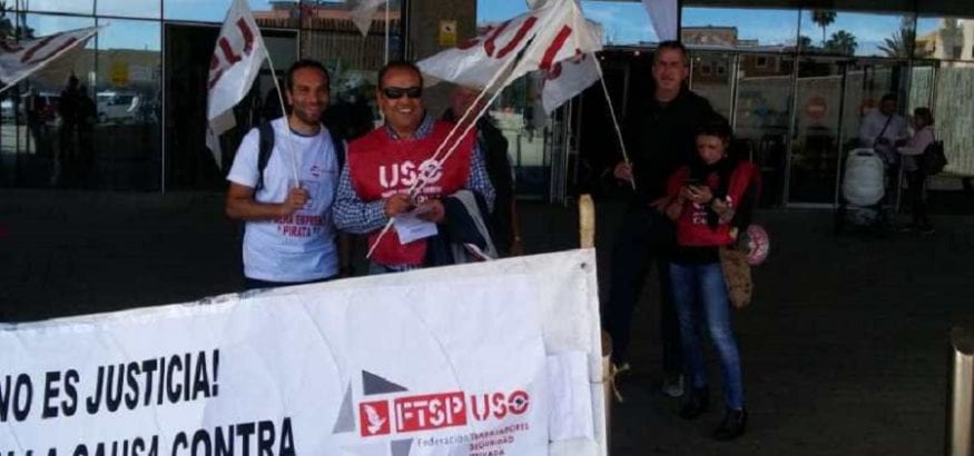 FTSP-USO Canarias se concentró ante la Ciudad de Justicia contra los empresarios pirata