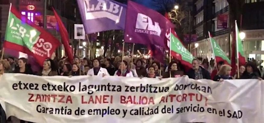 Las trabajadoras de Ayuda a Domicilio de Bizkaia vuelven a la huelga