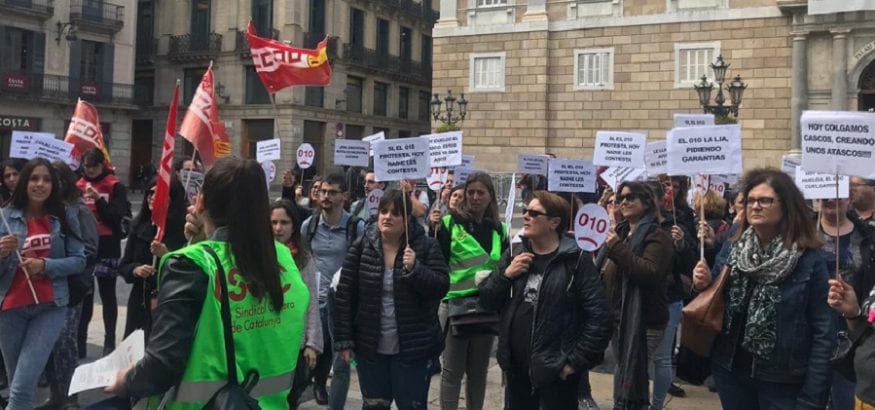 Los trabajadores del teléfono municipal de Barcelona suspenden la huelga indefinida