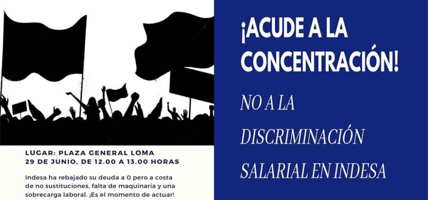 Los trabajadores de Indesa se concentran mañana contra la discriminación laboral