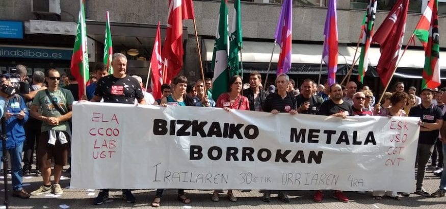 LSB-USO vuelve a movilizarse con los trabajadores del metal de Vizcaya y convoca huelga para octubre