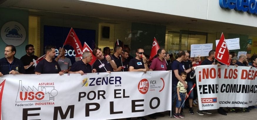 Los trabajadores de Zener Norte y Comunicaciones, a la huelga indefinida desde el 30 de julio
