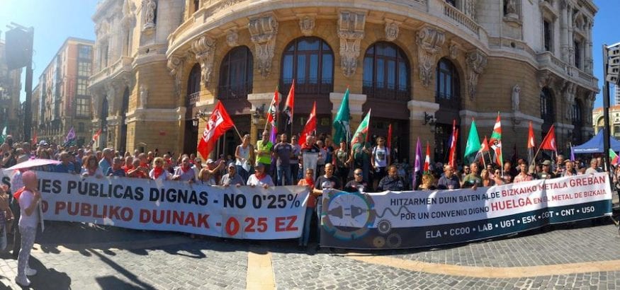 Éxito de la primera jornada de huelga del Metal de Bizkaia en esta semana