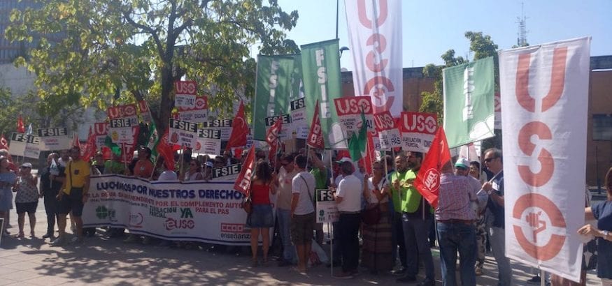 FEUSO-Andalucía protesta en Sevilla ante el bloqueo en la negociación de la Concertada