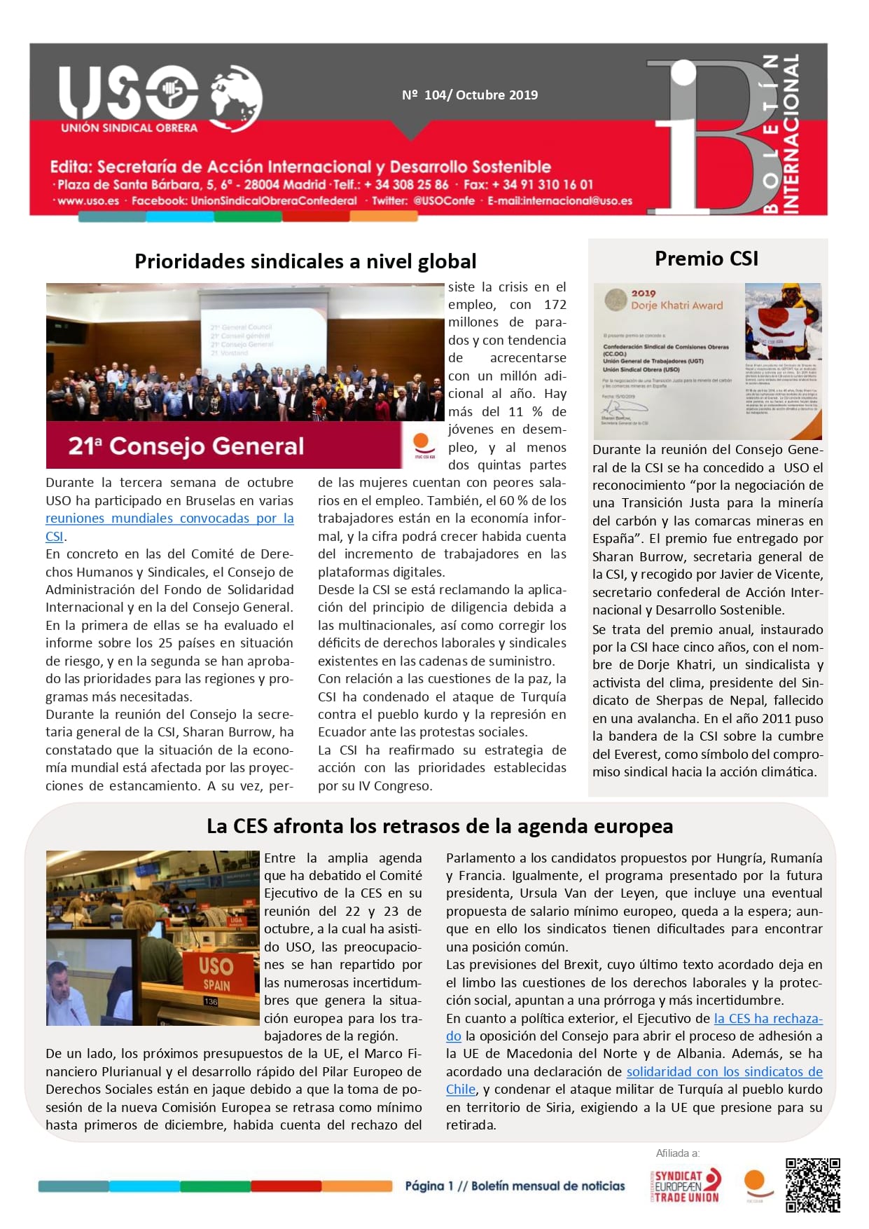 Boletín Internacional Nº 104