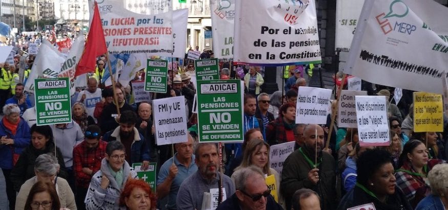USO, en la gran manifestación de pensionistas en Madrid
