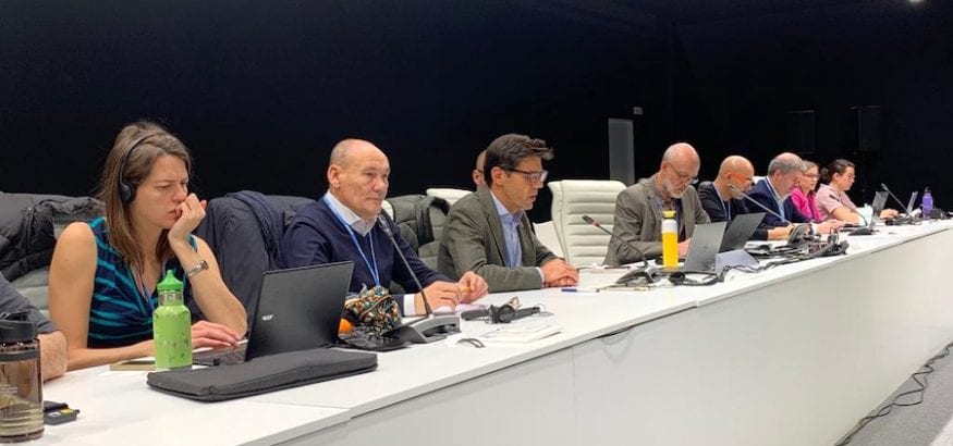 Joaquín Pérez da la bienvenida a la delegación sindical de la CSI en la COP25