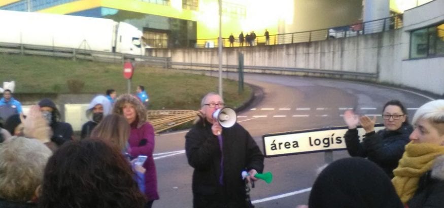 Alto seguimiento de la primera jornada de huelga de supermercados en Asturias