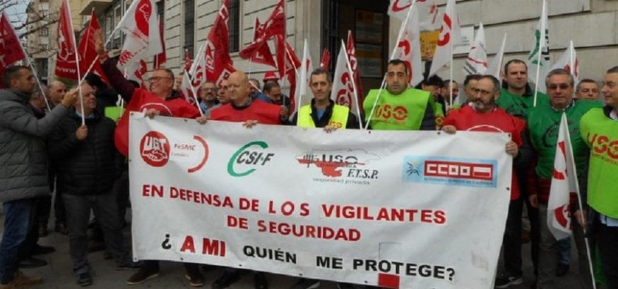 Los vigilantes de Cantabria y Baleares salen a la calle exigiendo más protección en su puesto de trabajo