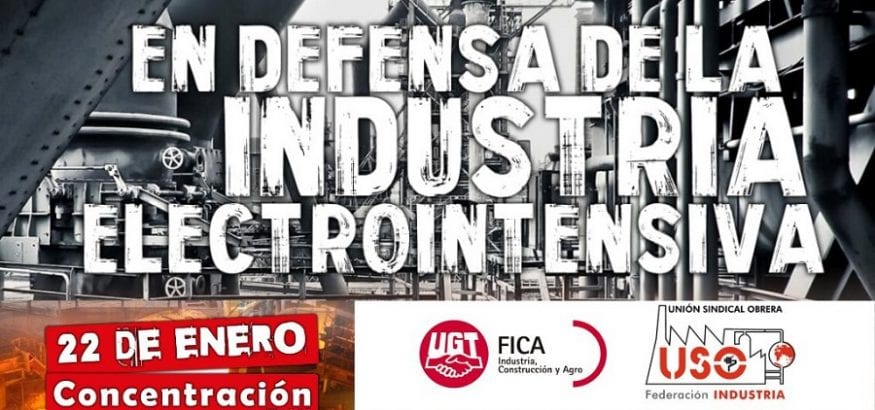 Mañana, #22Ene, todos frente al Congreso por el futuro del empleo en las electrointensivas