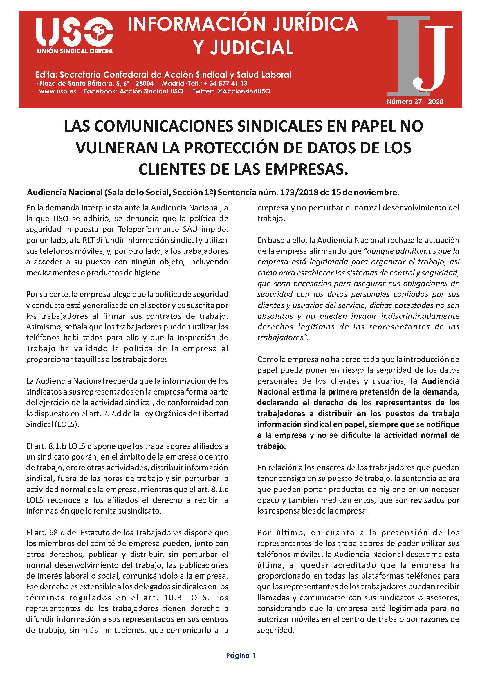 Información Jurídica y Judicial nº 37