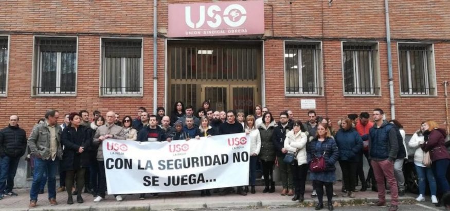 USO-La Rioja recuerda en un emotivo acto a los dos trabajadores fallecidos en accidente laboral