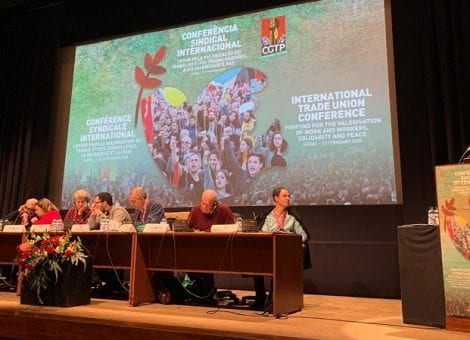 Joaquín Pérez interviene en el Congreso de la CGTP de Portugal