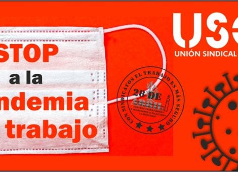 USO lanza la campaña “STOP a la pandemia en el trabajo”