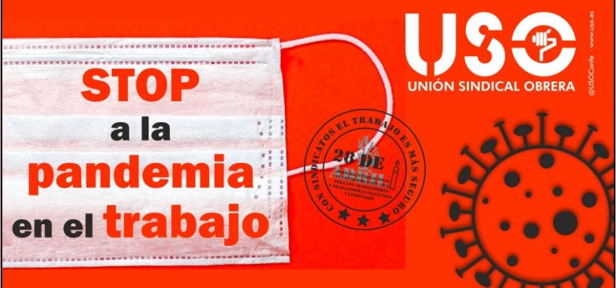 USO lanza la campaña “STOP a la pandemia en el trabajo”