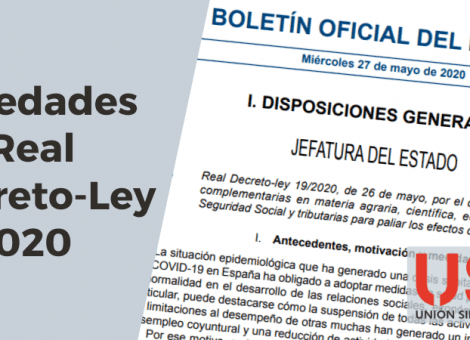 Novedades del Real Decreto-Ley 19/2020, de 26 de mayo