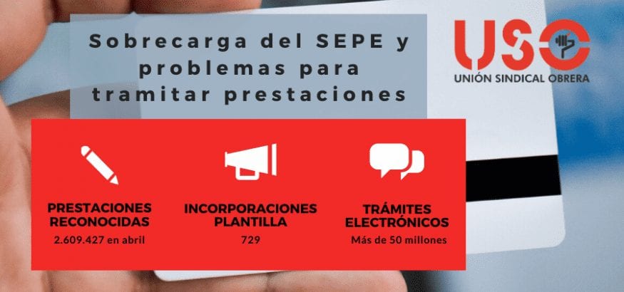 USO pide un mayor esfuerzo para reforzar plantilla del SEPE y que las prestaciones lleguen a tiempo