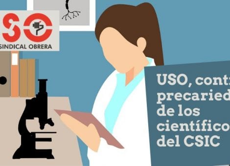 USO reclama la conversión en fijos de 50 científicos del CSIC